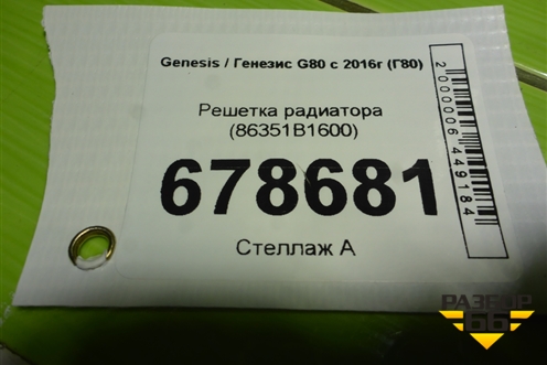 Решетка радиатора (86351B1600) для Genesis G80 с 2016г (Г80)