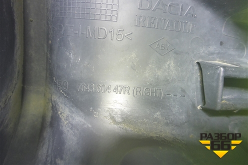Накладка на порог наружная правая (передняя часть) (764360447R) для Renault Duster I с 2010-2021г (Дастер)