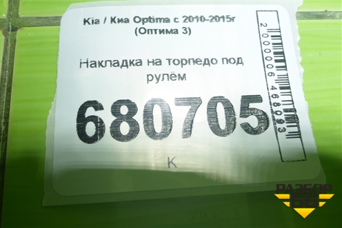 Накладка на торпедо под рулём для Kia Optima с 2010-2015г (Оптима 3)