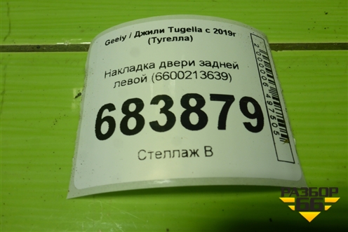 Накладка двери задней левой (6600213639) для Geely Tugella с 2019г (Тугелла)