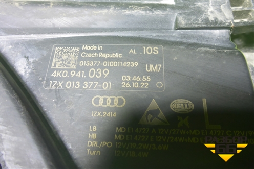 Фара левая (Matrix Led без блока) (4K0941039) для Audi A6 (C8) с 2018г (А6)