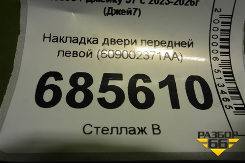 Накладка двери передней левой (609002371AA) для Jaecoo J7 с 2023-2026г (Джей7)
