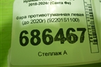 Фара противотуманная левая (до 2020г) (92201S1100) для Hyundai Santa Fe с 2018-2024г (Санта Фе)