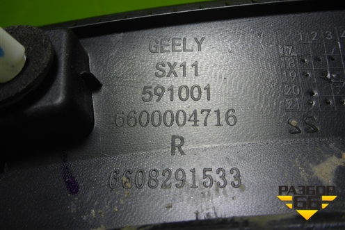 Накладка заднего крыла правого (6600004716) для Geely Coolray с 2019-2025г (Кулрей)